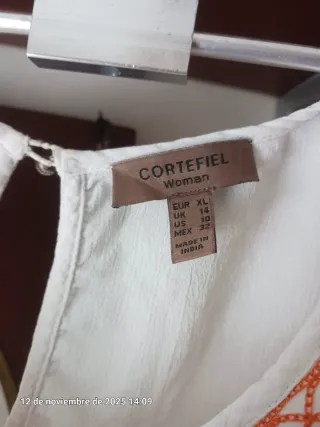 Blusa Cortefiel Bordada Talla XL
