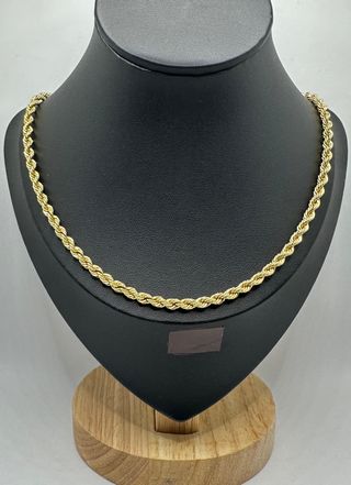 Cadena Salomónica de oro de 18k, 12.93 g, 52 cm.