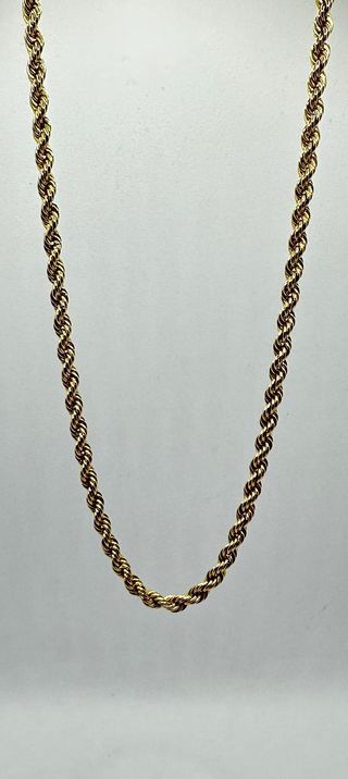 Cadena Salomónica de oro de 18k, 12.93 g, 52 cm.