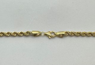 Cadena Salomónica de oro de 18k, 12.93 g, 52 cm.