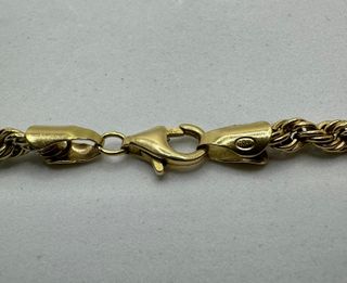 Cadena Salomónica de oro de 18k, 12.93 g, 52 cm.