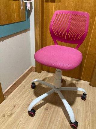 Silla de estudio giratoria rosa