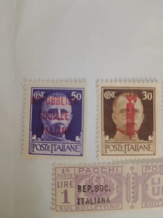 Francobolli RSI 1944 - 50, 30, 125 Cent.