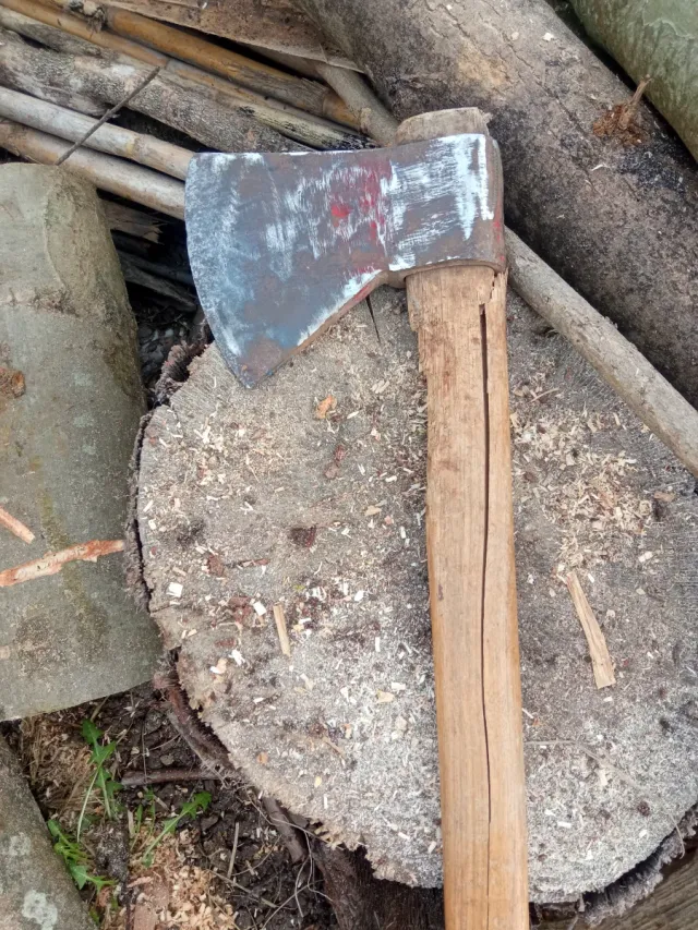 Hacha profesional  acero forjado mango  mal estado