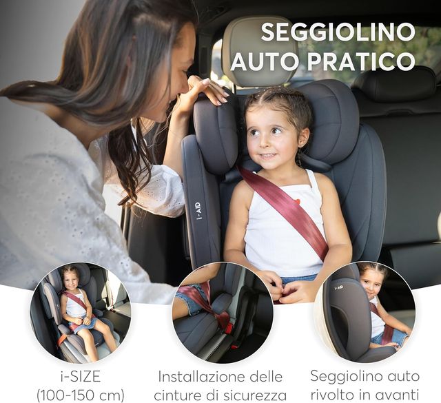 Seggiolino auto KikkaBoo i-AID i-Size 100-150cm