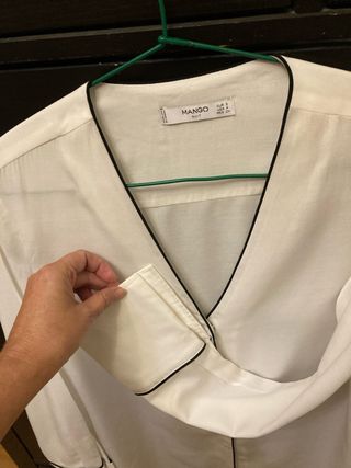 Camisa Mango Viscosa Blanca Talla S