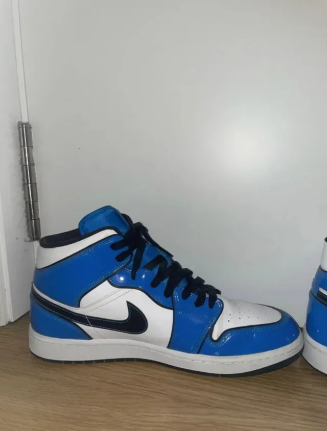Zapatillas Jordan Air 1 Mid Azul Blanco