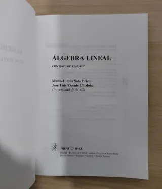 Algebra lineal con MATLAB y MAPLE