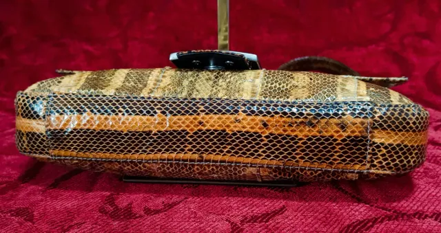 Borsa baguette in pelle di serpente