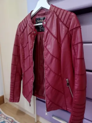 Chaqueta cuero Koroshi roja talla S