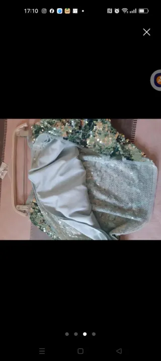 Falda fiesta lentejuelas aguamarina