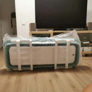 Bañera Plegable 158x60x53 cm, Sin Usar Azul/Blanca