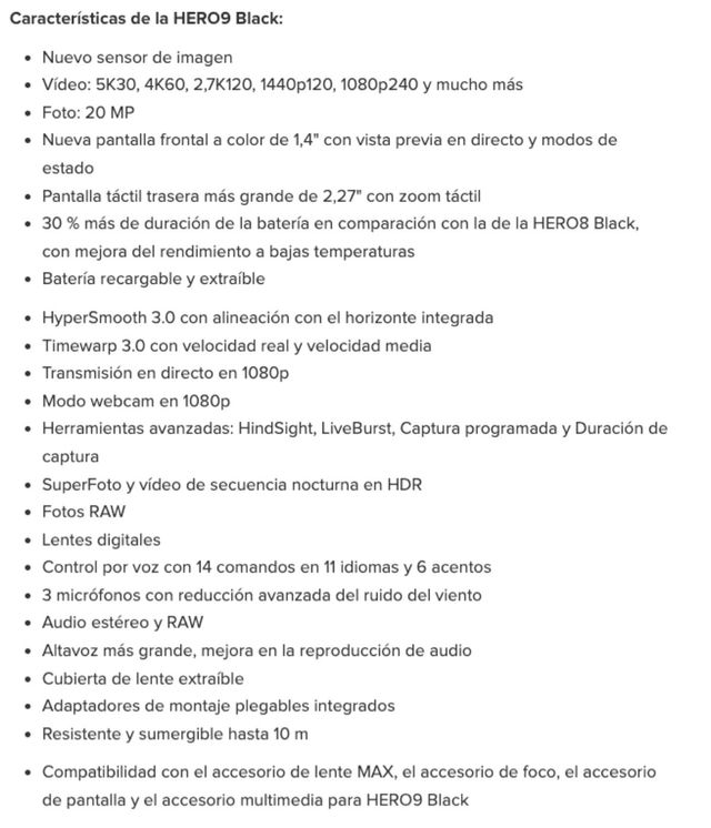 GoPro HERO9 Negra