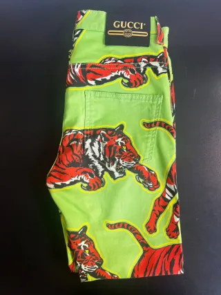 Gucci Tiger Pants Verde  Taglia 22 XXS – Pantaloni