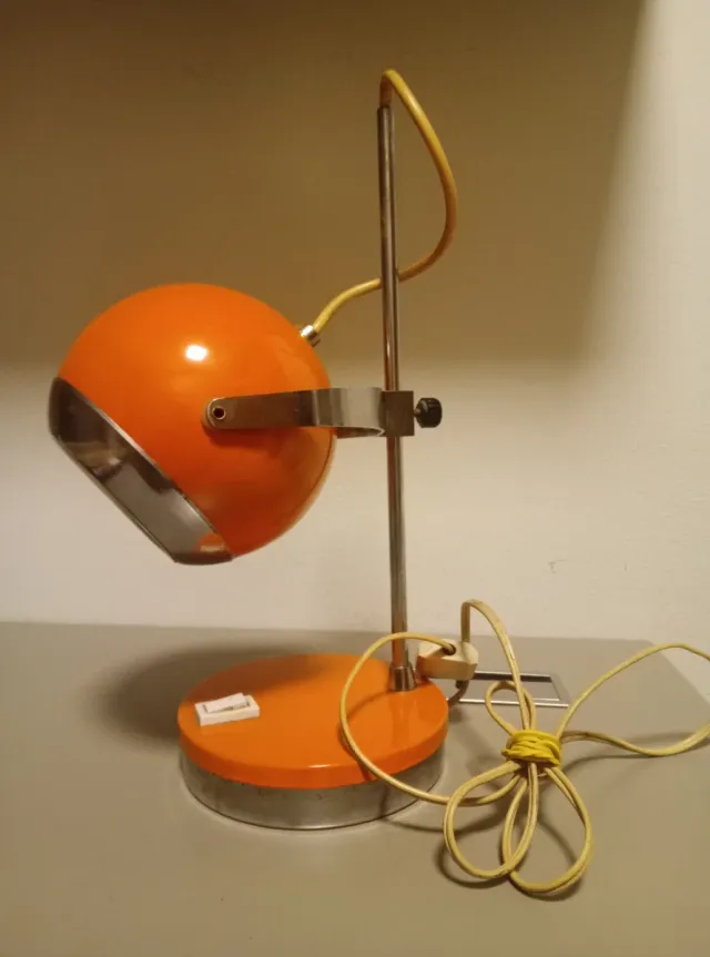 Lampada Space Age Eyeball Cromato/Arancione.