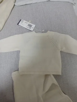 Completo lana Petit Bateau cuori tg 1 mese