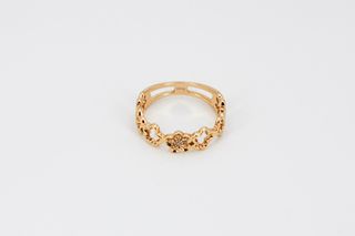 Anillo Oro 18k Flores con piedras