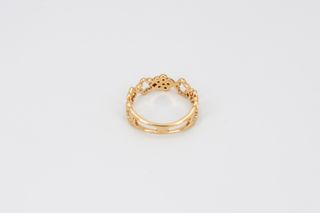 Anillo Oro 18k Flores con piedras