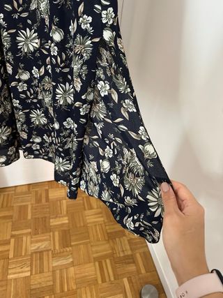 Vestito lungo floreale nero