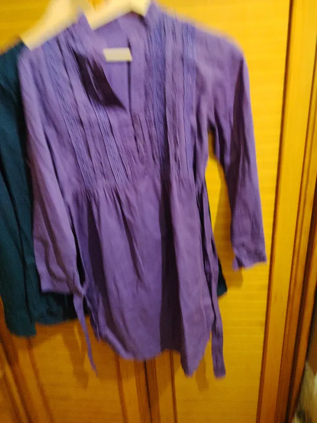 Camisa morada y verde mujer