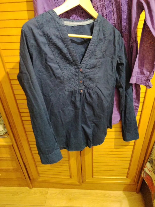 Camisa morada y verde mujer