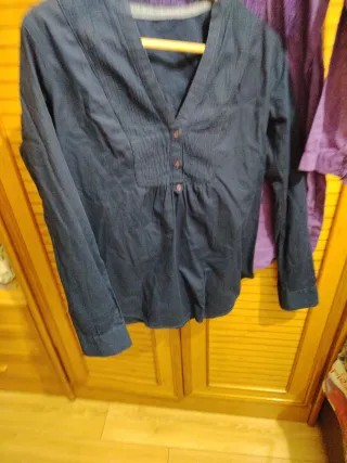 Camisa morada y verde mujer