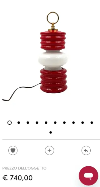 Lampada da tavolo rossa e bianca