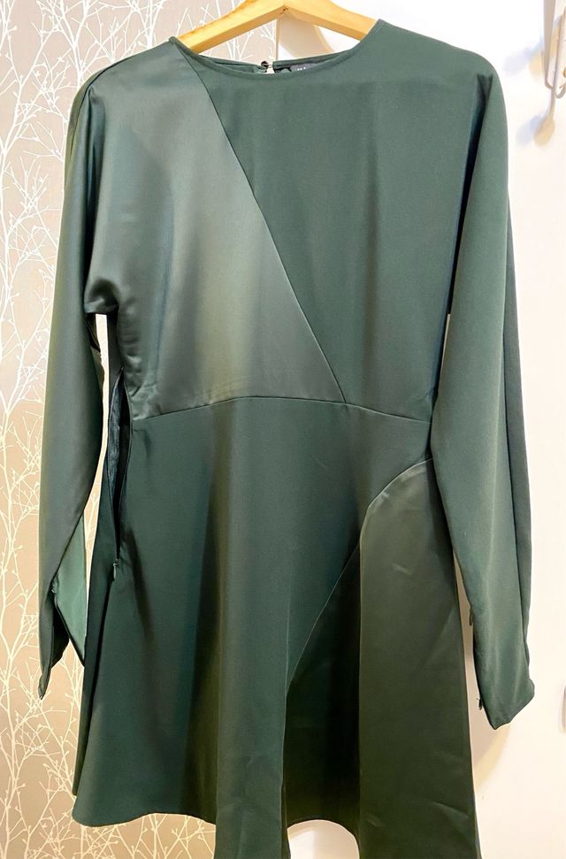 Vestido mini tejido combinado