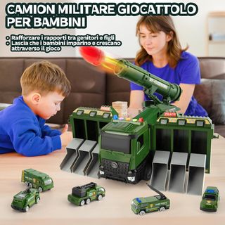 Camioncino militare giocattolo con missile