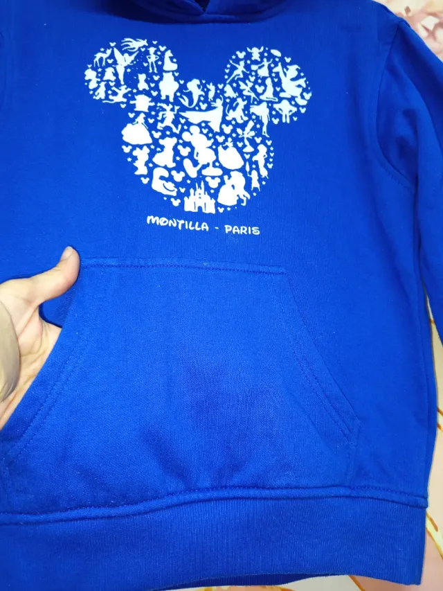 Sudadera azul con Mickey Mouse para niña 7-8 años