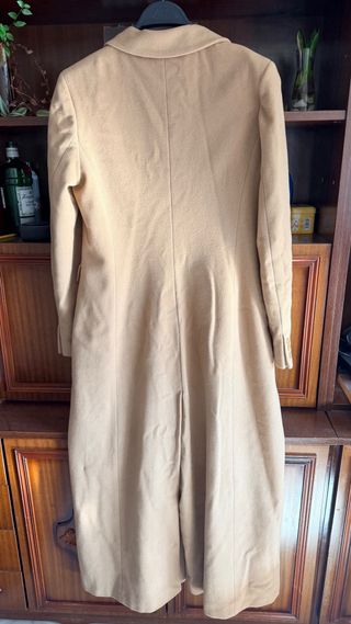 Abrigo largo mujer beige -gabardina