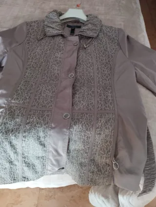 Chaqueta mujer talla 46 beige/gris