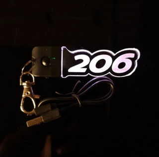 Llavero LED Peugeot 206 Logo - Multicolor