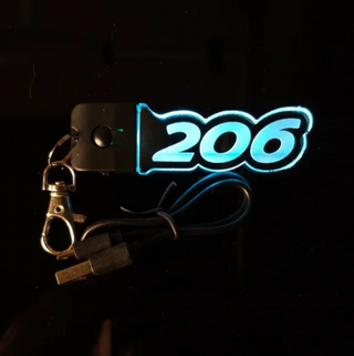 Llavero LED Peugeot 206 Logo - Multicolor