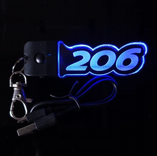 Llavero LED Peugeot 206 Logo - Multicolor