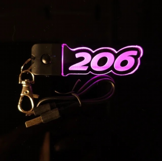Llavero LED Peugeot 206 Logo - Multicolor