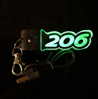 Llavero LED Peugeot 206 Logo - Multicolor