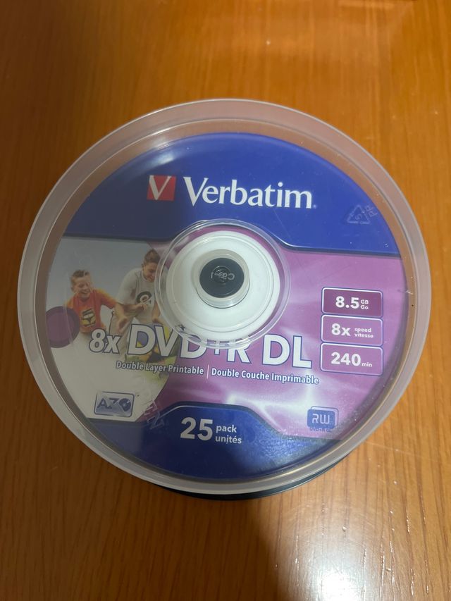 Verbatim DVD+R DL 8.5GB  Hay 23 Unidades.