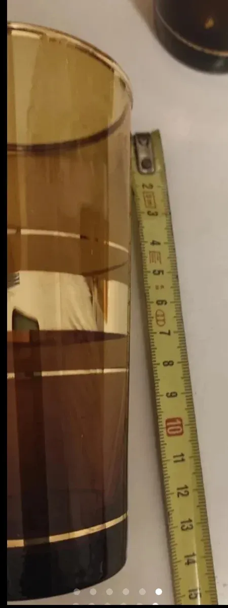 Juego Cristalería Vintage Marrón y Dorado