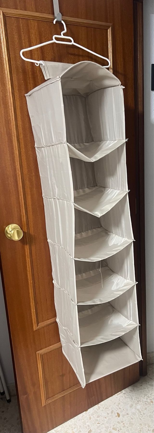 Organizador de armario colgante beige