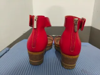 Sandalias cuña rojas mujer talla 40