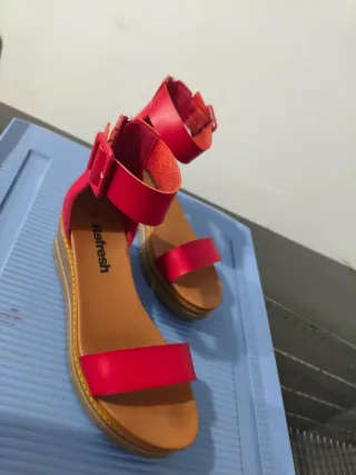 Sandalias cuña rojas mujer talla 40