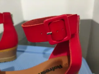 Sandalias cuña rojas mujer talla 40