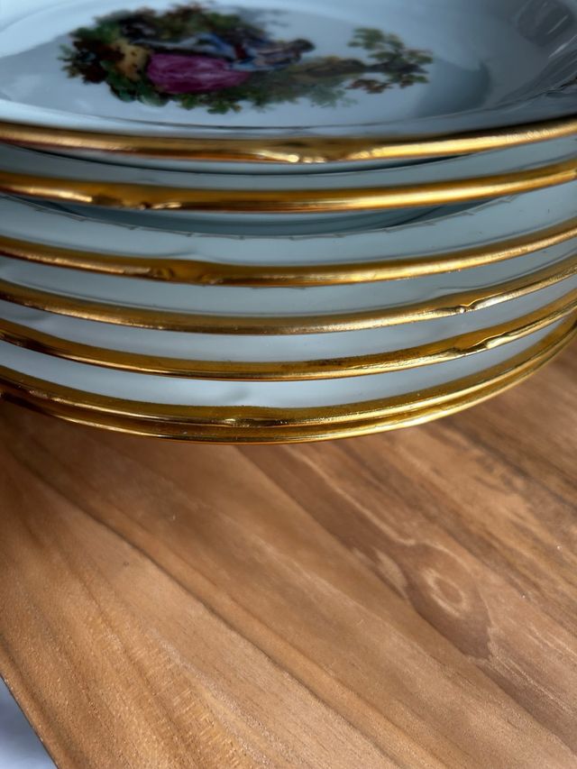 Platos hondos de porcelana Limoges