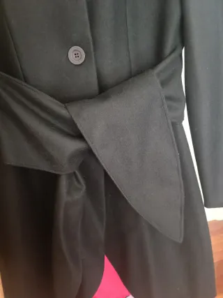 Abrigo Parnasse negro lazo cinturón