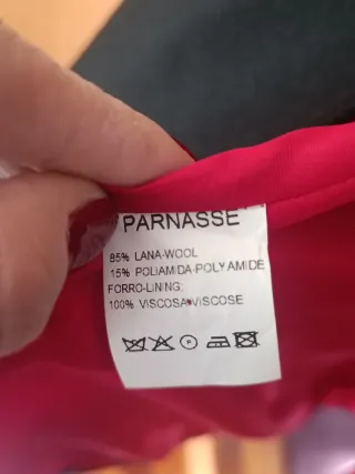 Abrigo Parnasse negro lazo cinturón