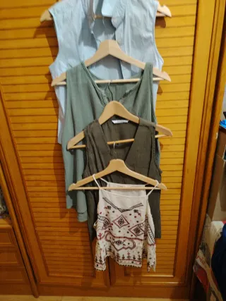 Lote 4 Camisetas Mujer Sin Mangas Talla Única