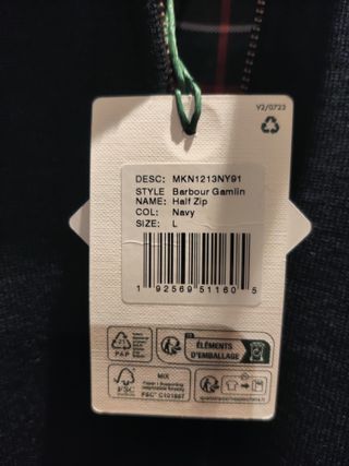 Jersey Barbou Azul Media Cremallera