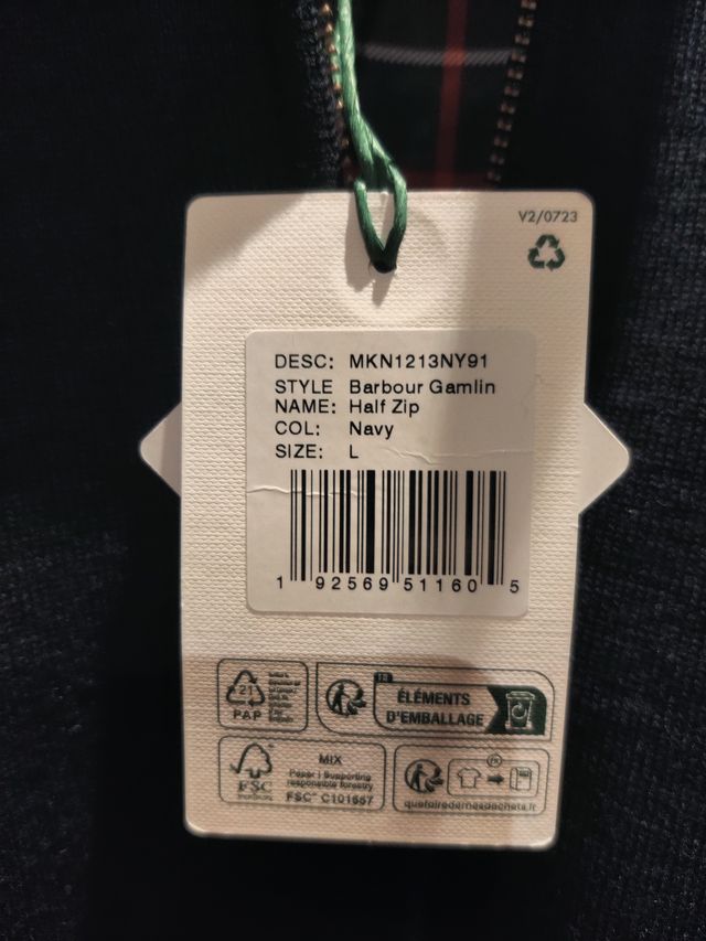 Jersey Barbou Azul Media Cremallera