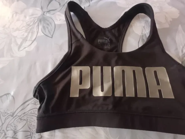 Top deportivo Puma negro y plateado original